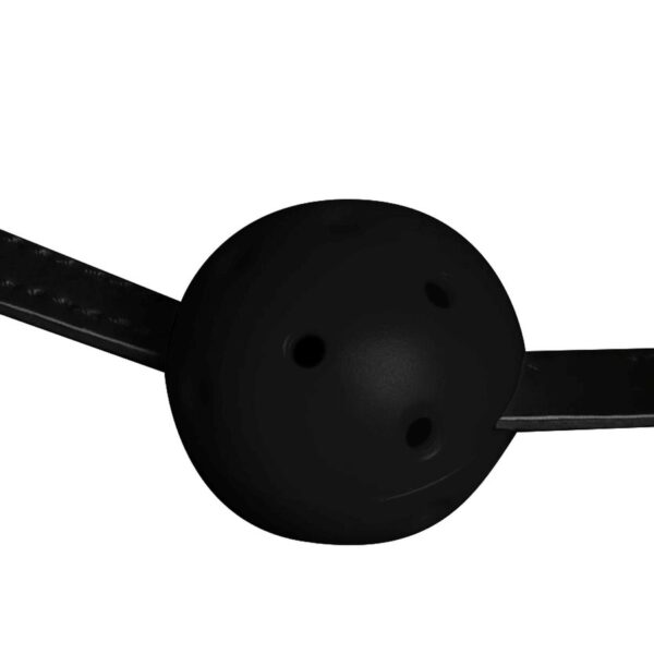 Head Harness with Mouth Cover and Solid Ball Gag   Black - obrazek 8