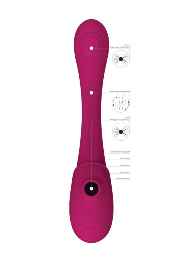 Mirai   Double Ended Pulse Wave & Air Wave Bendable Vibrator - obrazek 8