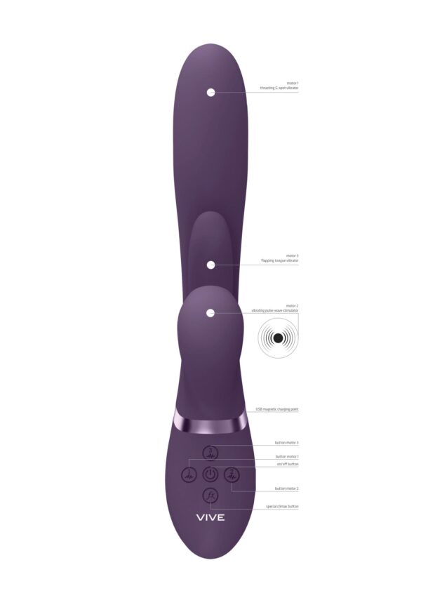 Kura   Thrusting G Spot Vibrator with Flapping Tongue and Pulse Wave Stimulator - obrazek 8