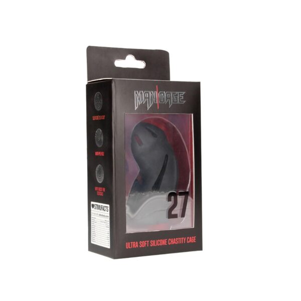 Model 27   Ultra Soft Silicone Chastity Cage   Black - obrazek 8