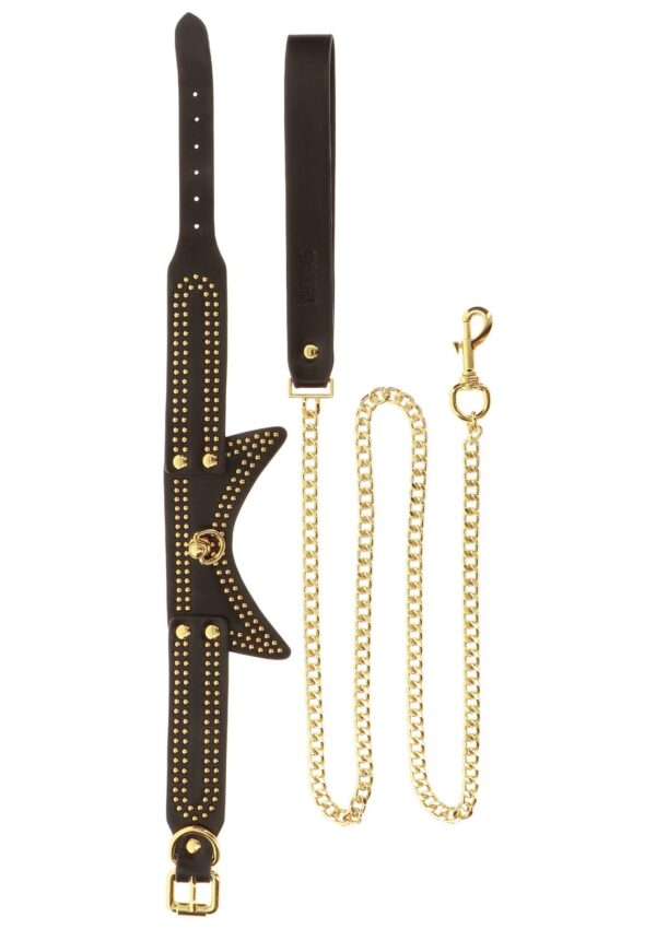 Studded Collar and Leash Black - obrazek 8