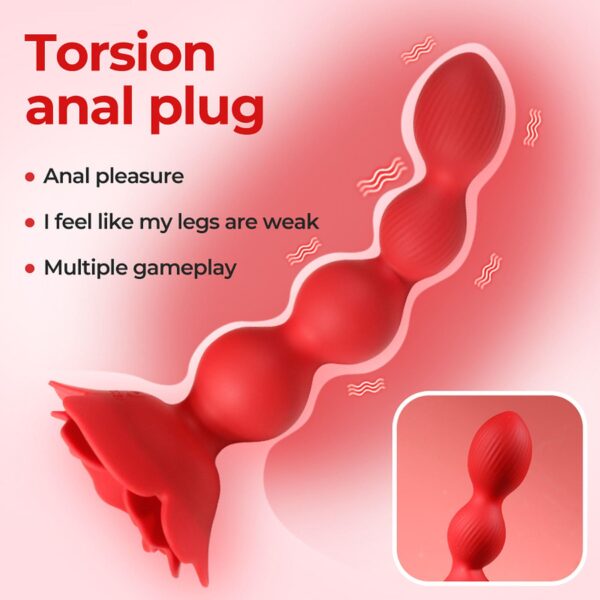 Rose rotating anal beads - obrazek 8