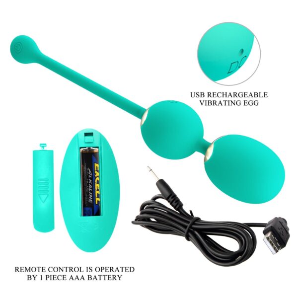 PRETTY LOVE   LECHIES  Dream chaser 5, Green, Wireless remote control 12 vibration functions Memory function - obrazek 7