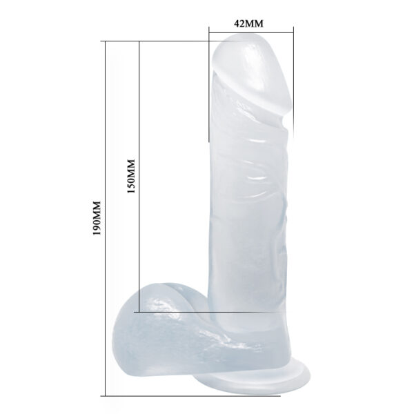 BAILE   DONG Realistic dildo ( clear/pink/purple ) - obrazek 6