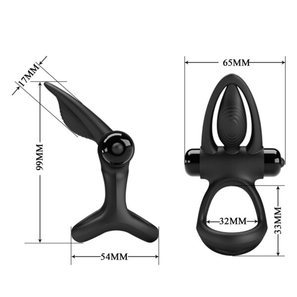 PRETTY LOVE   VIBRATION COCK RING Black, 10 vibration functions - obrazek 8