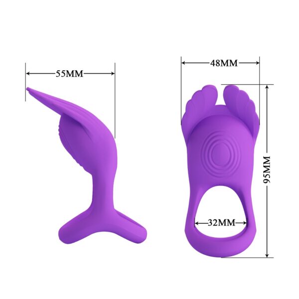 PRETTY LOVE   VIBRANT PENIS RING SILAS Black, 7 vibration functions - obrazek 8