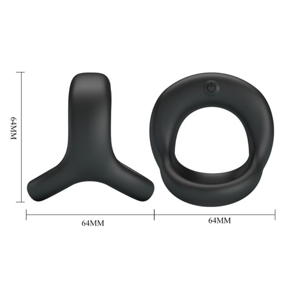PRETTY LOVE   VIBRANT PENIS RING ELLIOTT Black, 10 vibration functions - obrazek 8