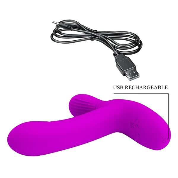 PRETTY LOVE   Geri Purple, 12 vibration functions 3 licking settings Wireless remote control - obrazek 8