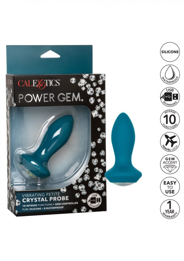 Vibrating Petite Crystal Probe Blue - obrazek 8