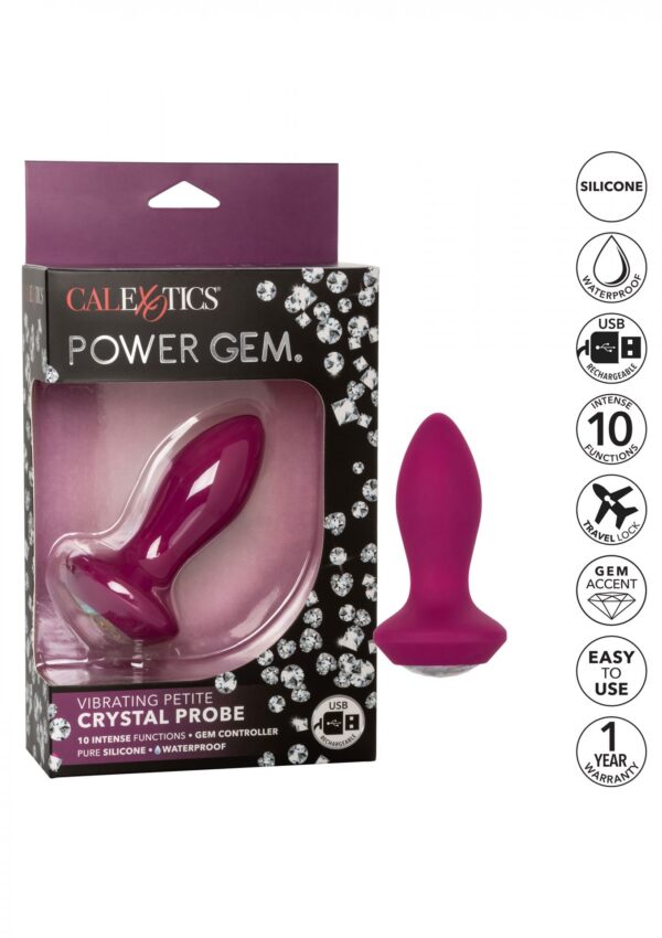 Vibrating Petite Crystal Probe Purple - obrazek 8