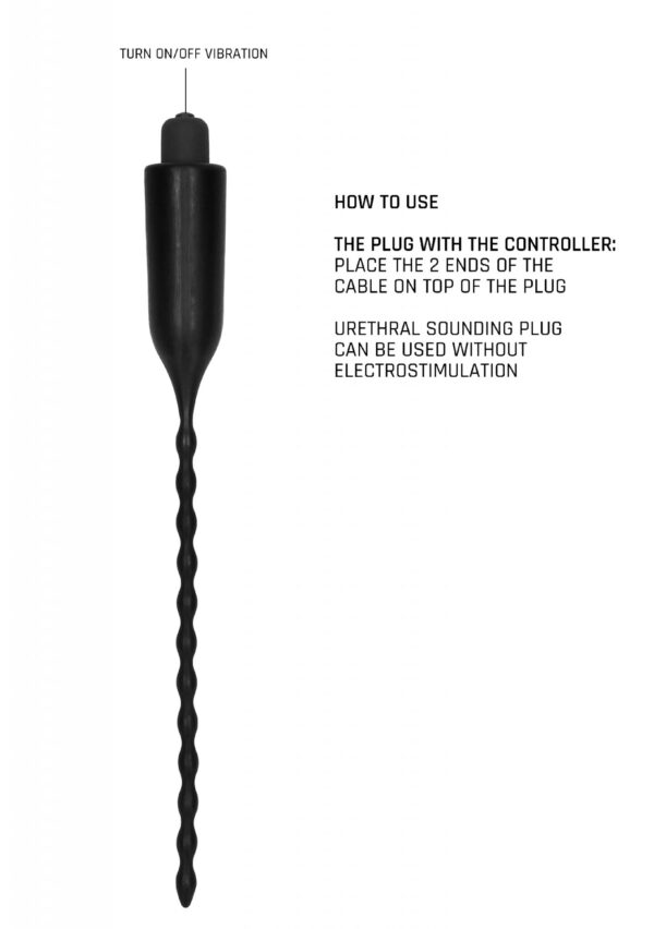 E Stimulation Vibrating Urethral Sounding Plug   Black - obrazek 9