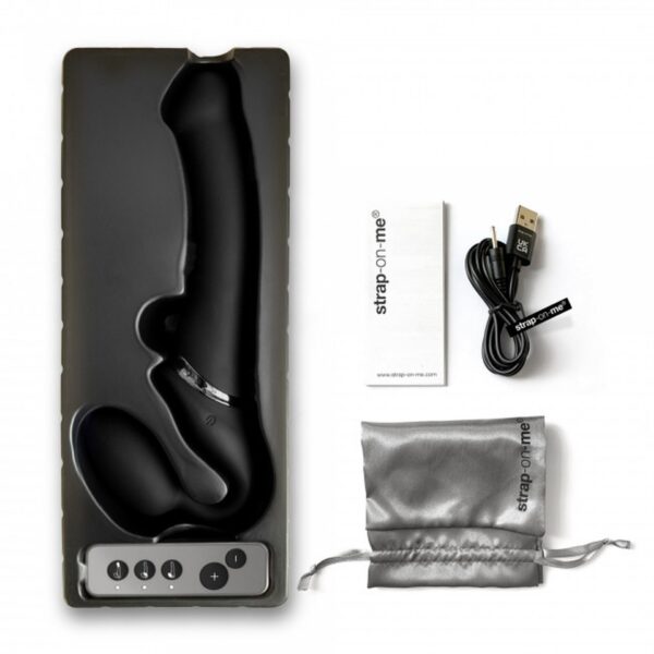 VIBRATING STRAP ON   M   BLACK - obrazek 9
