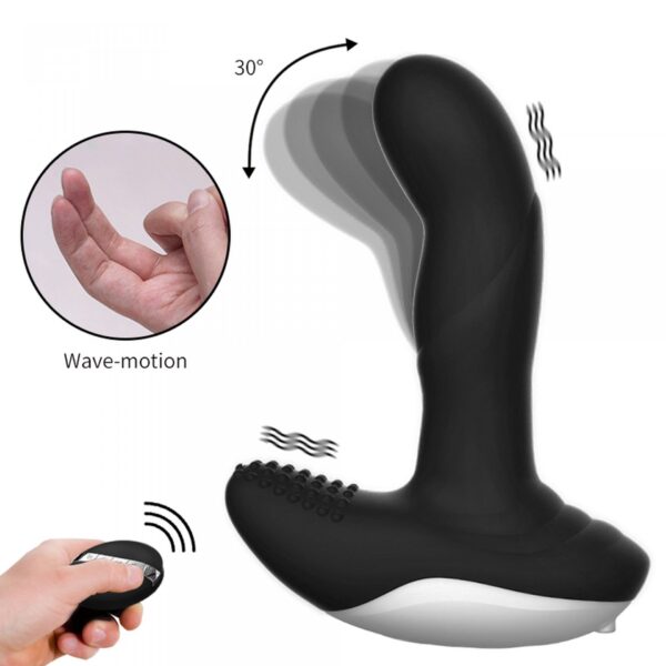 Wibrator Silicone Massager USB 7 Function + Pulsator / Heating BLACK - obrazek 9