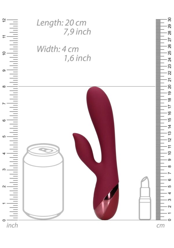 Smooth Silicone Rabbit Vibrator   Dark Cherry - obrazek 9