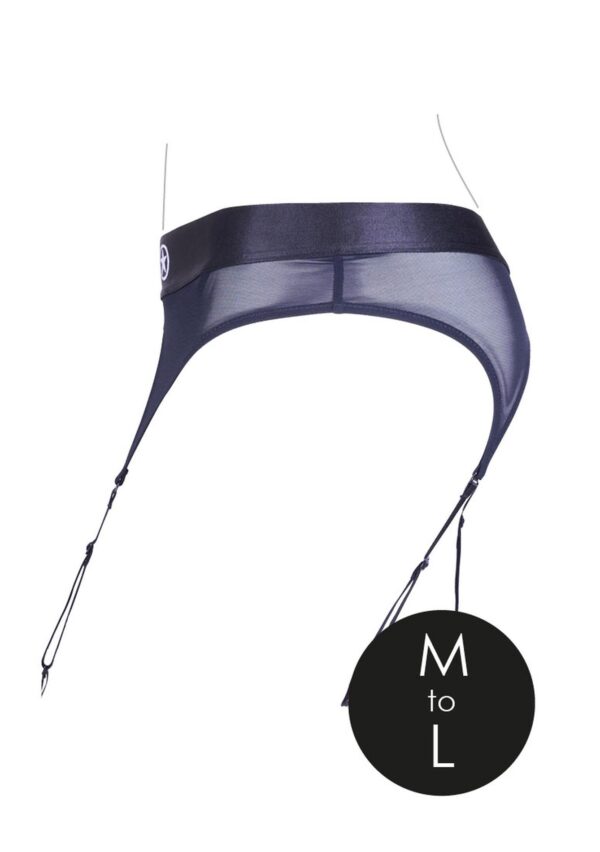 Vibrating Strap on Thong with Adjustable Garters   M/L - obrazek 9