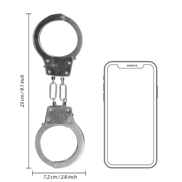 Metal Hand Cuffs   Silver - obrazek 9