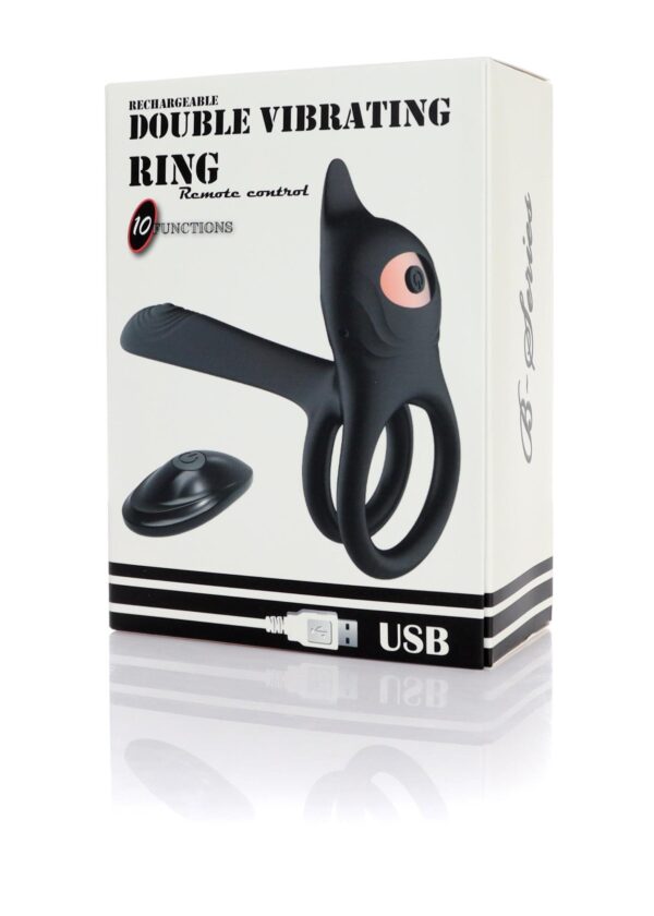 Stymulator   Double vibrating ring   USB 10 Functions / Remote Control - obrazek 9