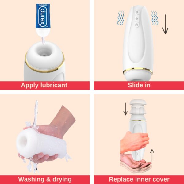 Masturbator   Nappex™ Branco White   Premium Mastubators (10 Languages) - obrazek 9