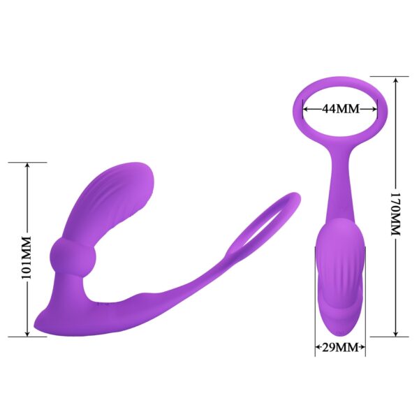 PRETTY LOVE   Warren Purple, Wireless remote control 12 pulse wave settings 12 vibration functions - obrazek 9