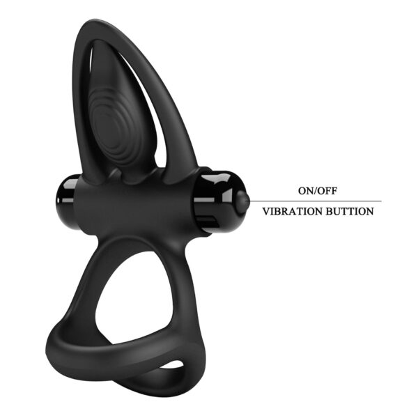 PRETTY LOVE   VIBRATION COCK RING Black, 10 vibration functions - obrazek 9