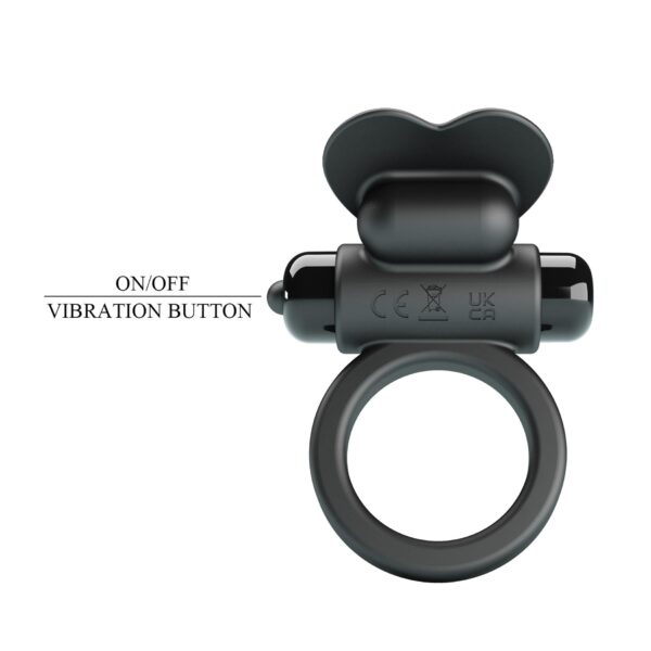 PRETTY LOVE   VIBRANT PENIS RING DEBONAIRE Black, 10 vibration functions - obrazek 9