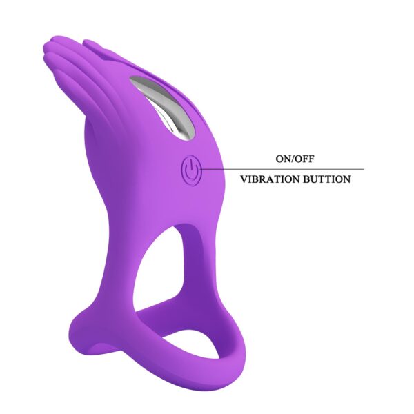 PRETTY LOVE   VIBRANT PENIS RING SILAS Black, 7 vibration functions - obrazek 9