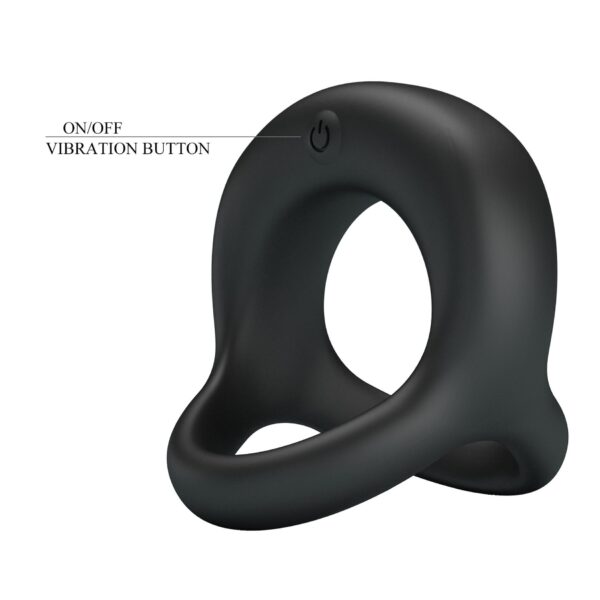 PRETTY LOVE   VIBRANT PENIS RING ELLIOTT Black, 10 vibration functions - obrazek 9