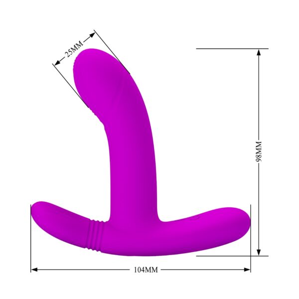 PRETTY LOVE   Geri Purple, 12 vibration functions 3 licking settings Wireless remote control - obrazek 9