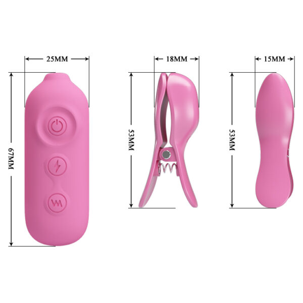 PRETTY LOVE  NIPPLE CLIP, 7 vibration functions 3 electric shock functions - obrazek 7