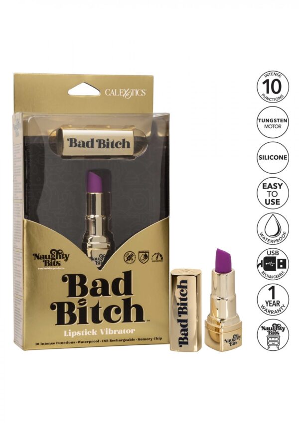Bad Bitch Lipstick Vibrator Gold - obrazek 9