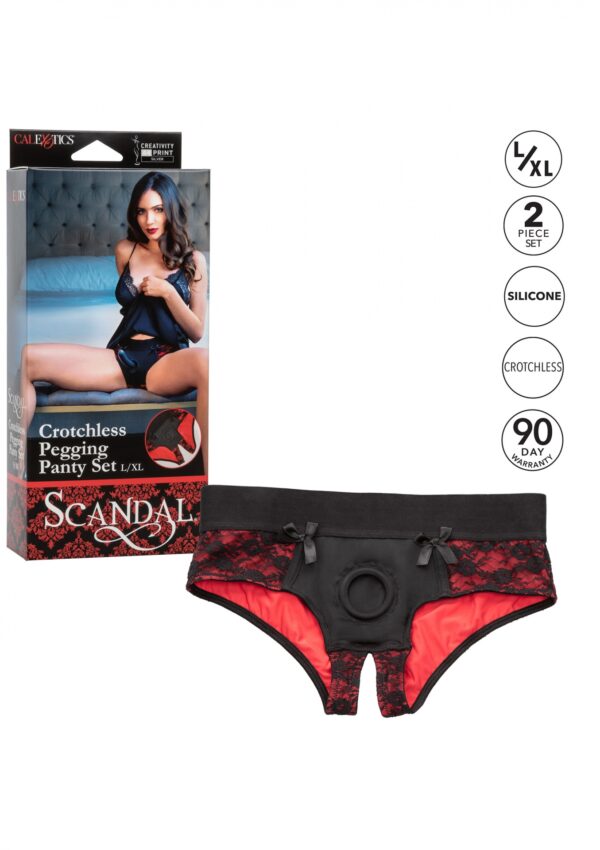 Scandal Crotchless Set L/XL Black - obrazek 9
