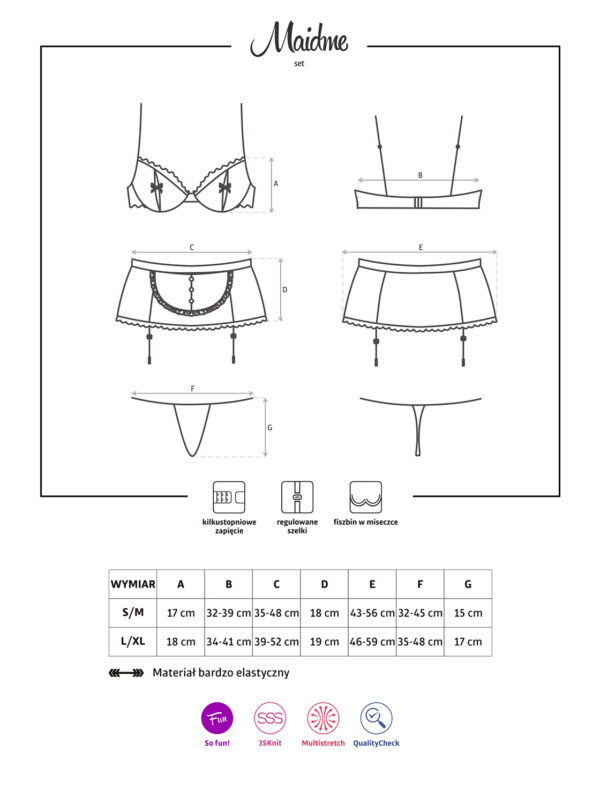 Bielizna Maidme komplet 5 częściowy L/XL - obrazek 9