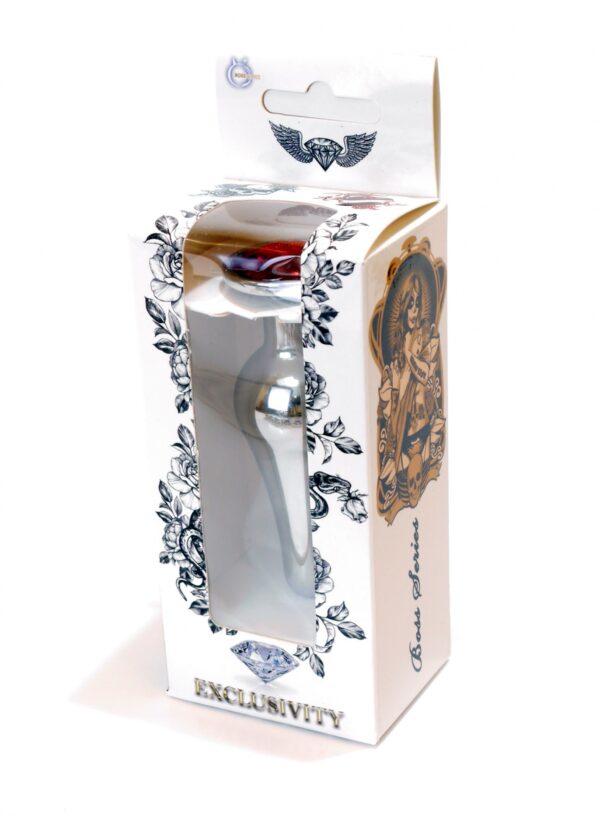 Plug Jewellery Silver BUTT PLUG  Red - obrazek 9