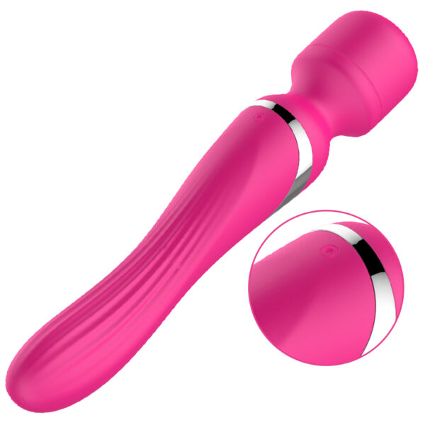 Stymulator   B   Series   Silicone Dual Massager Pulsator USB 7+7 Function (Pink) - obrazek 9