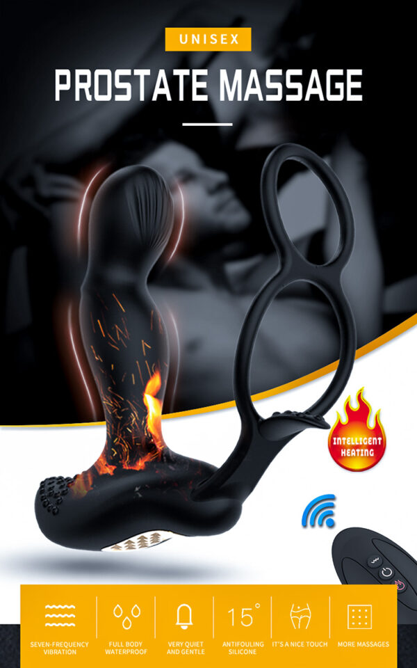 Wibrator Silicone Massager 7 Function and Heating Function, Black - obrazek 9