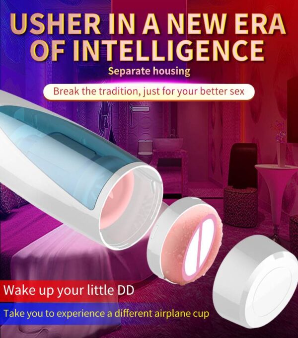 Masturbator Vibrating, Rotating and Flashing Masturbation USB 10+10 Function / Talk Mode - obrazek 9