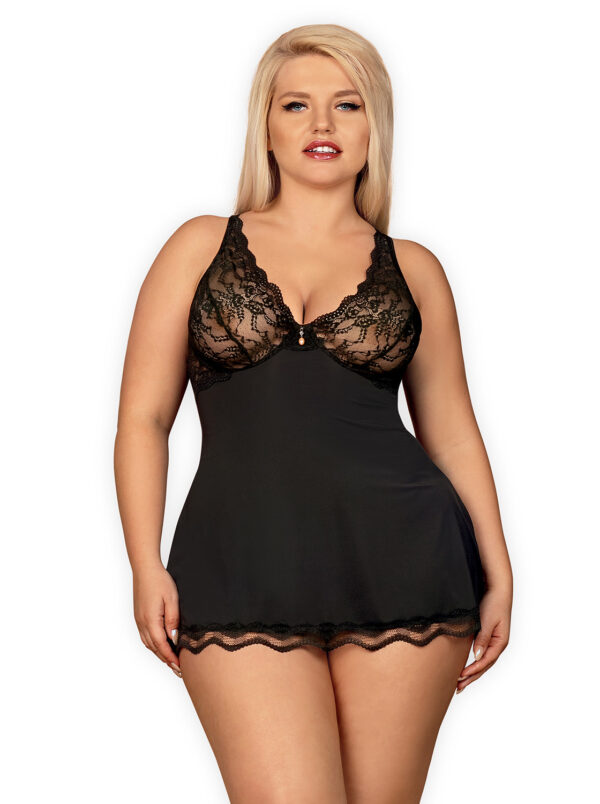 Bielizna Luvae babydoll i stringi czarne XXL
