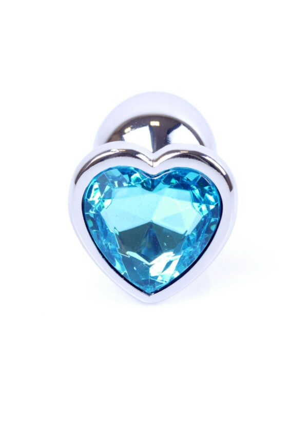 Plug Jewellery Silver  Heart PLUG  Light Blue - obrazek 2