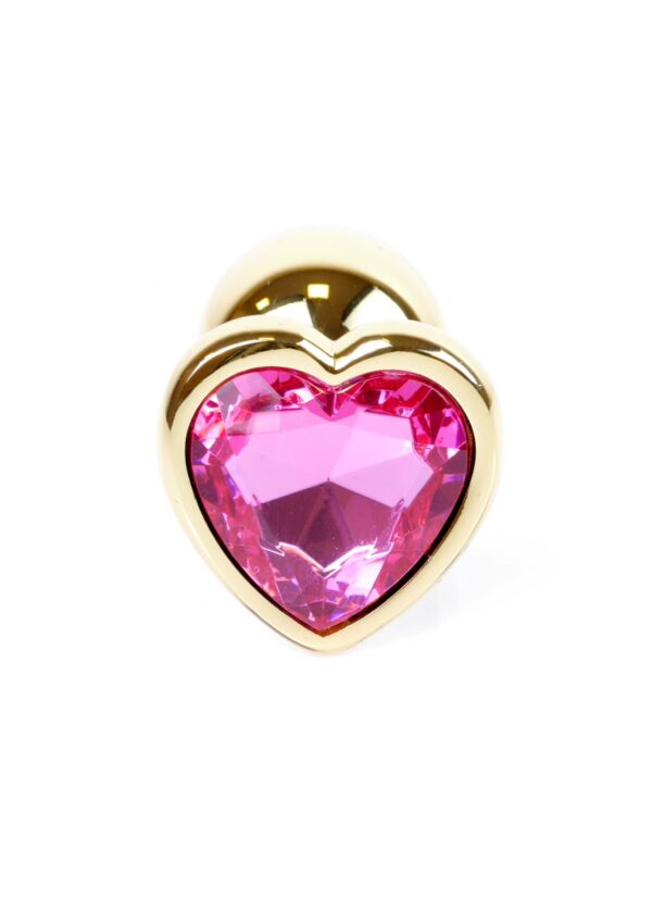 Plug Jewellery Gold  Heart PLUG  Pink - obrazek 2