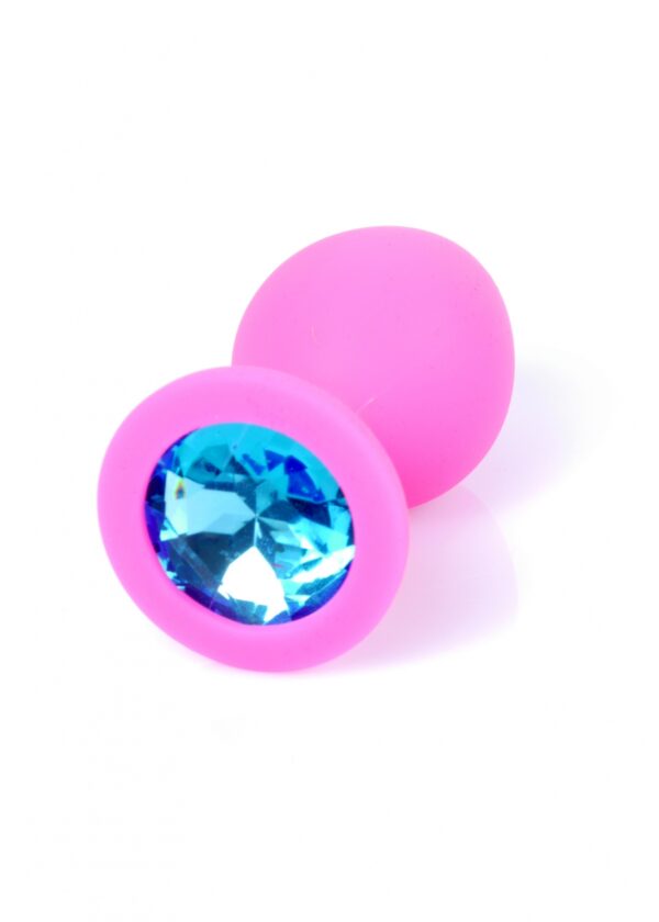 Plug Jewellery Pink Silicon PLUG Medium  Light Blue Diamond - obrazek 2