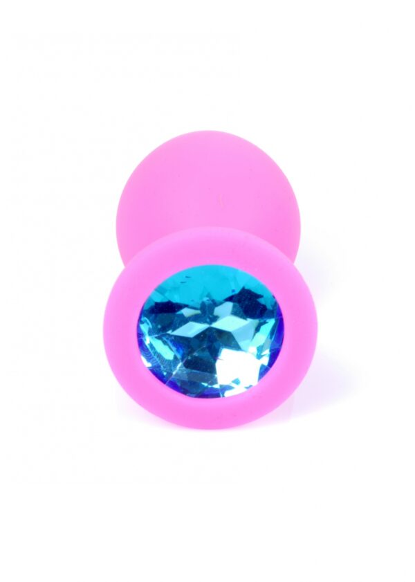 Plug Jewellery Pink Silicon PLUG Medium  Light Blue Diamond - obrazek 3