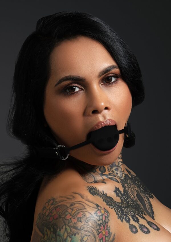 Silicone Ball Gag Black - obrazek 5