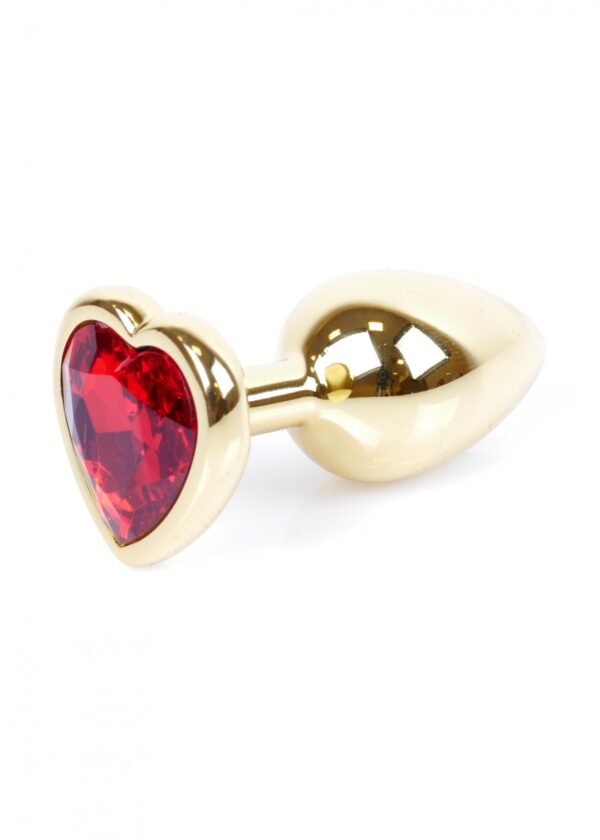 Plug Jewellery Gold  Heart PLUG  Red - obrazek 7