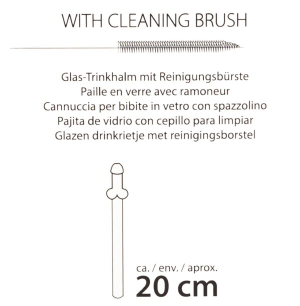Glass Drinking Straw Willy x 4 - obrazek 8