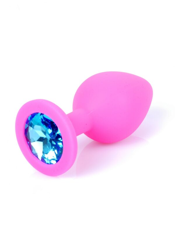Plug Jewellery Pink Silicon PLUG Medium  Light Blue Diamond - obrazek 8