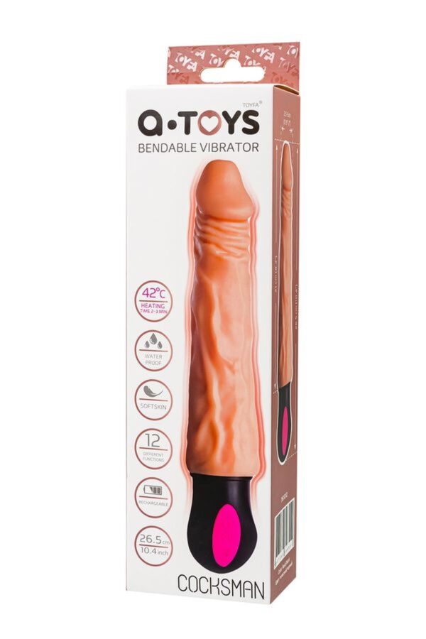 A TOYS  Realistic Vibrator with heating, TPE, 12 Modes, bendable, recharble