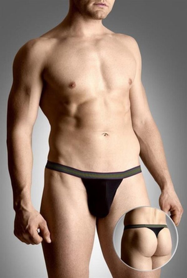 Mens thongs 4496   black XL