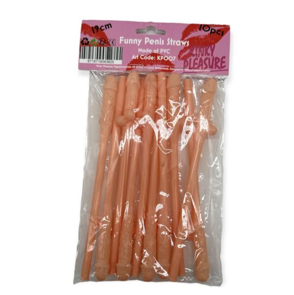 Kinky Pleasure   Penis Drinking Straws 10 pcs