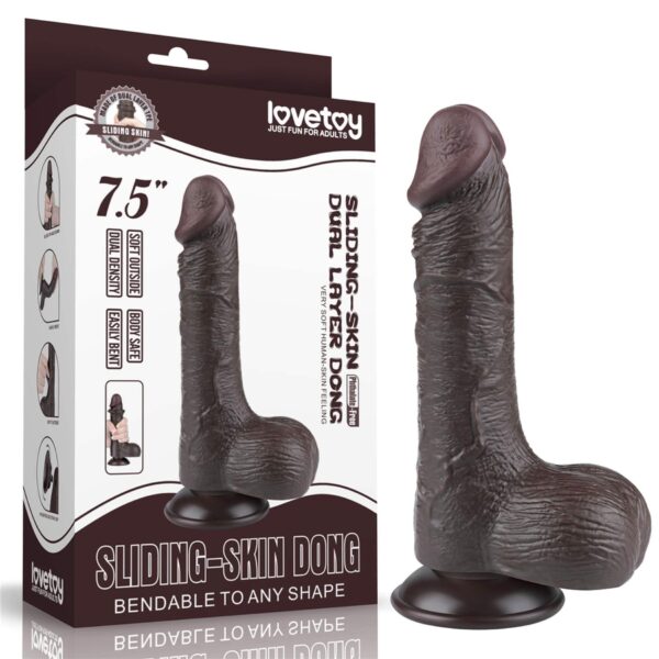 7.5 Sliding Skin Dual Layer Dong Black
