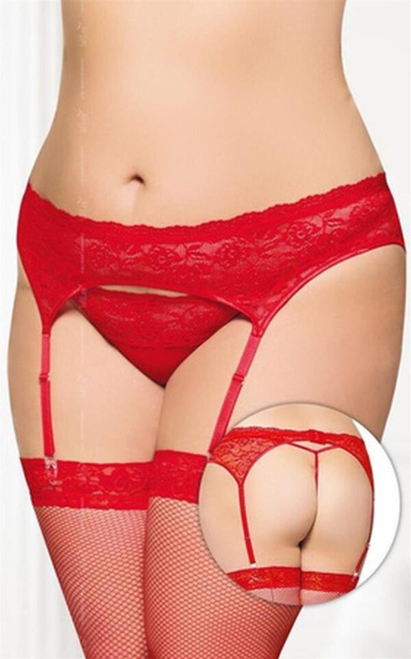 Garterbelt 3305   Plus Size   red XL